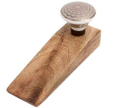 Golden Crown Pattern Ceramic Wooden Door Stopper